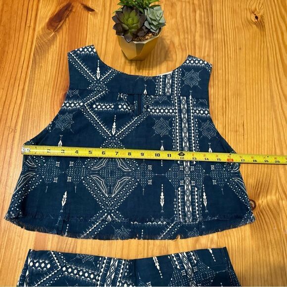Cleobella Cotton Tribal Cropped Tank Top Mini Shorts Set Women’s SIZE SMALL - Picture 6 of 11